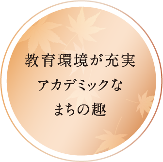 教育環境が充実アカデミックなまちの趣