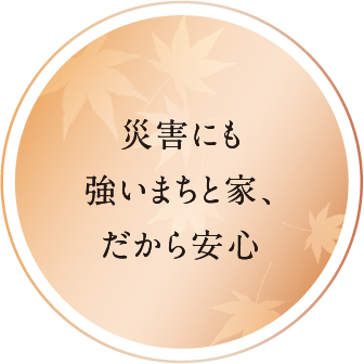 災害にも強いまち、家だから安心